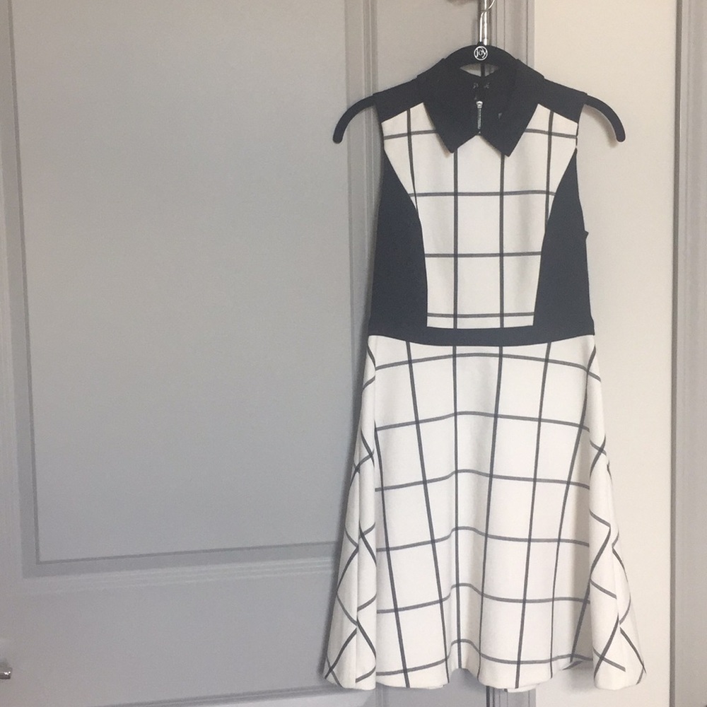 Checkered Black and White Dress